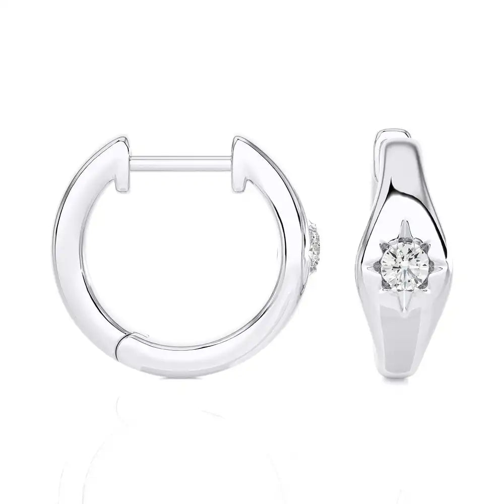 1/10 CTW Star Diamond Graceful Gold Earrings