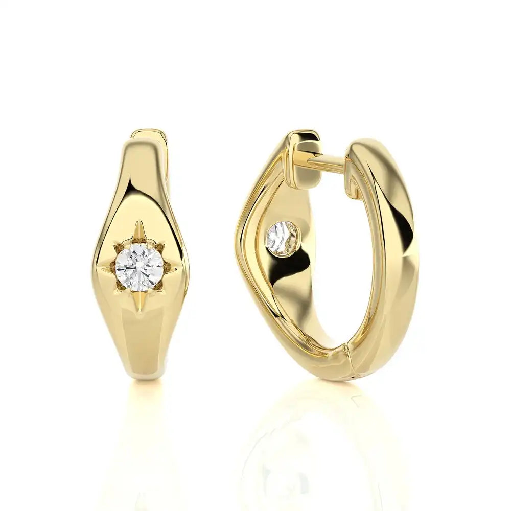 1/10 CTW Star Diamond Graceful Gold Earrings