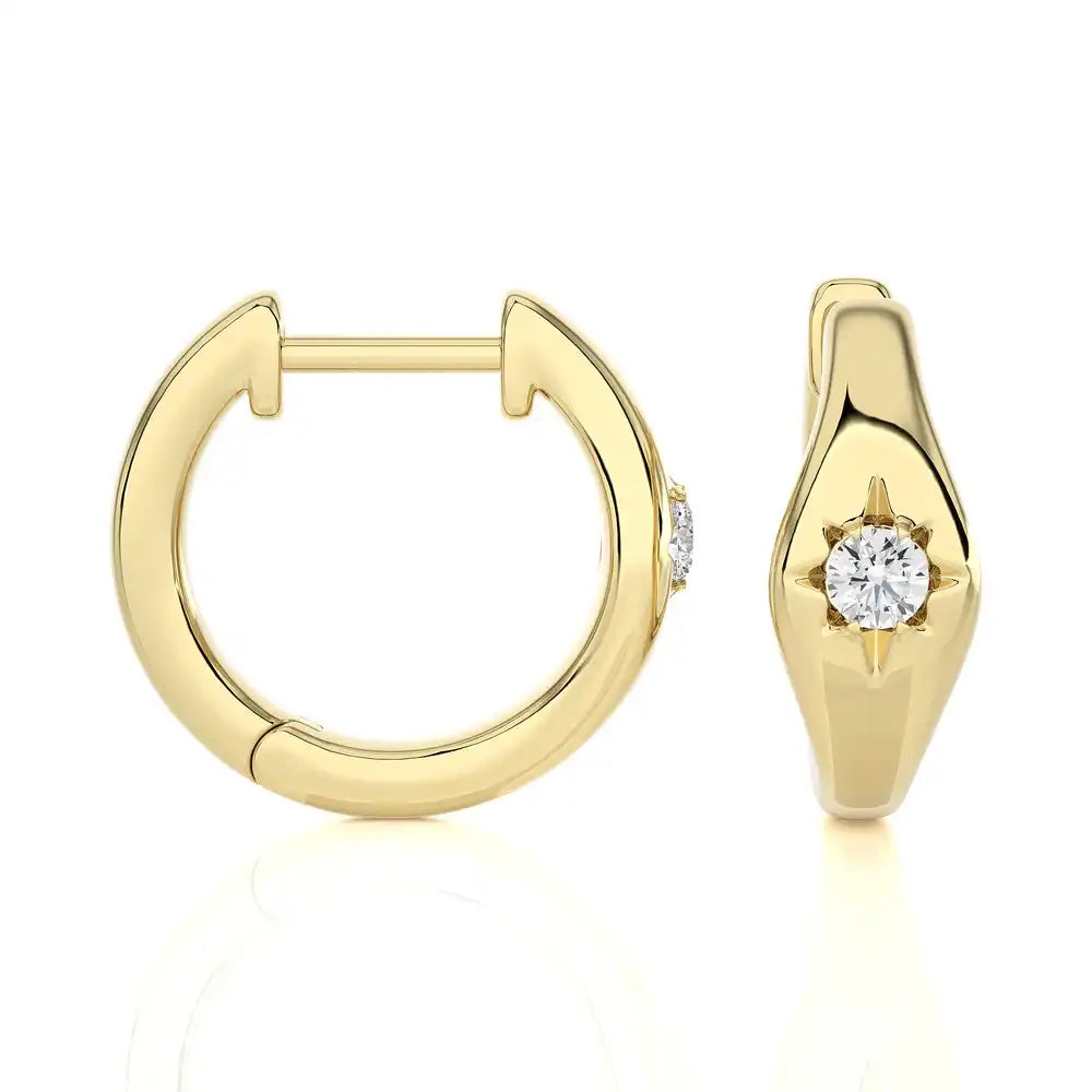 1/10 CTW Star Diamond Graceful Gold Earrings