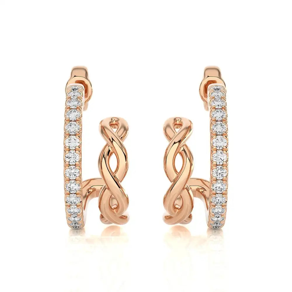 1/3 CTW Double Huggie Trendy Earrings