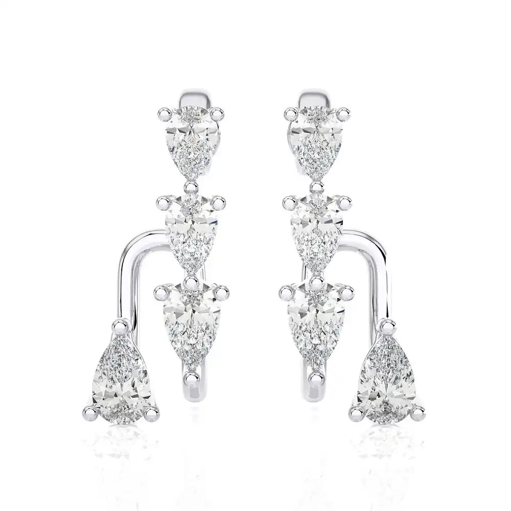 5/8 CTW Pear-Shape Diamond Huggie Earring.