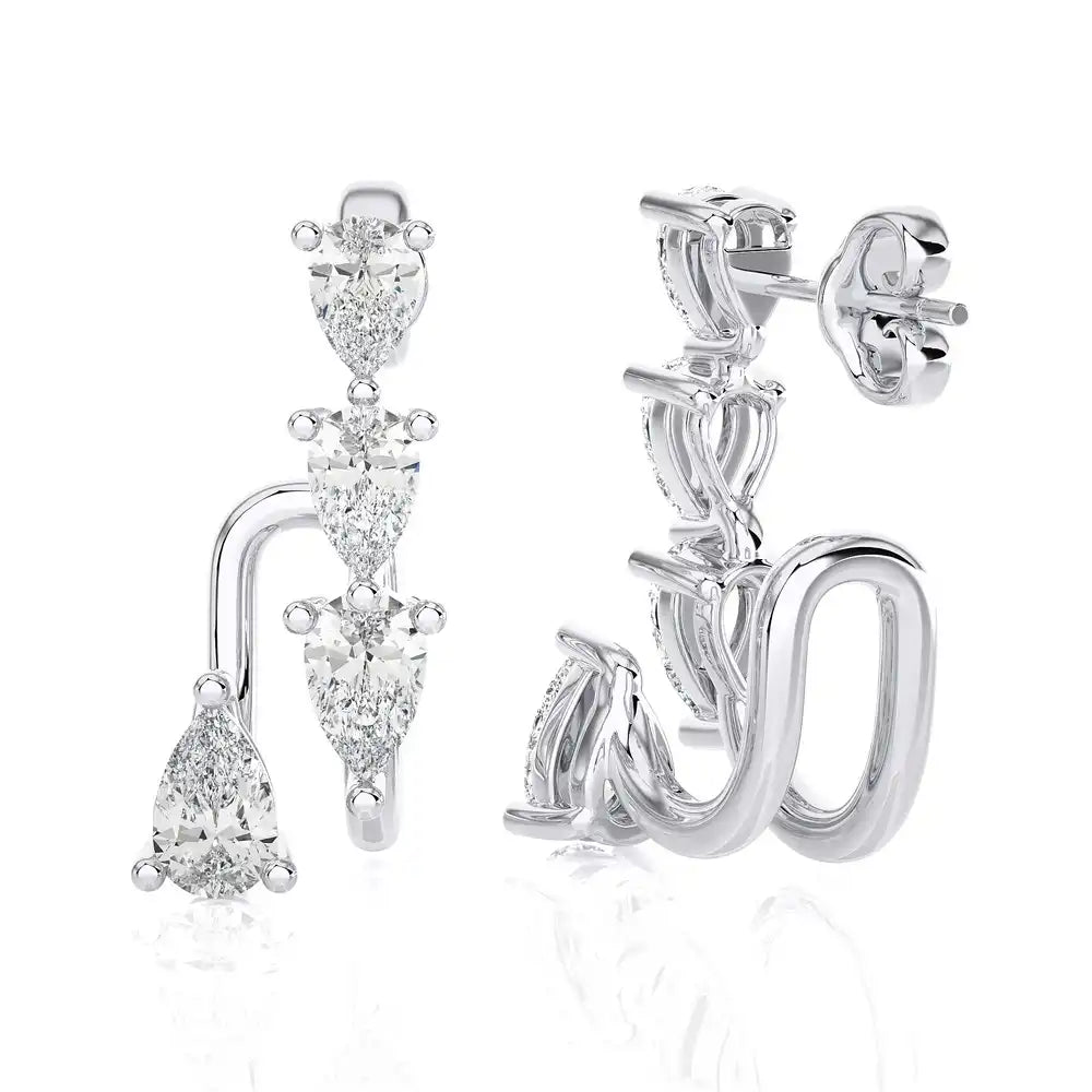 5/8 CTW Pear-Shape Diamond Huggie Earring.