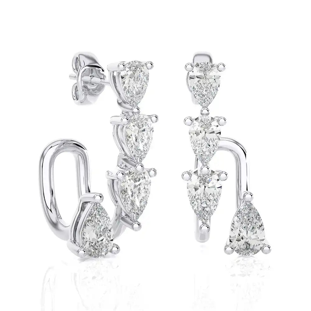 5/8 CTW Pear-Shape Diamond Huggie Earring.