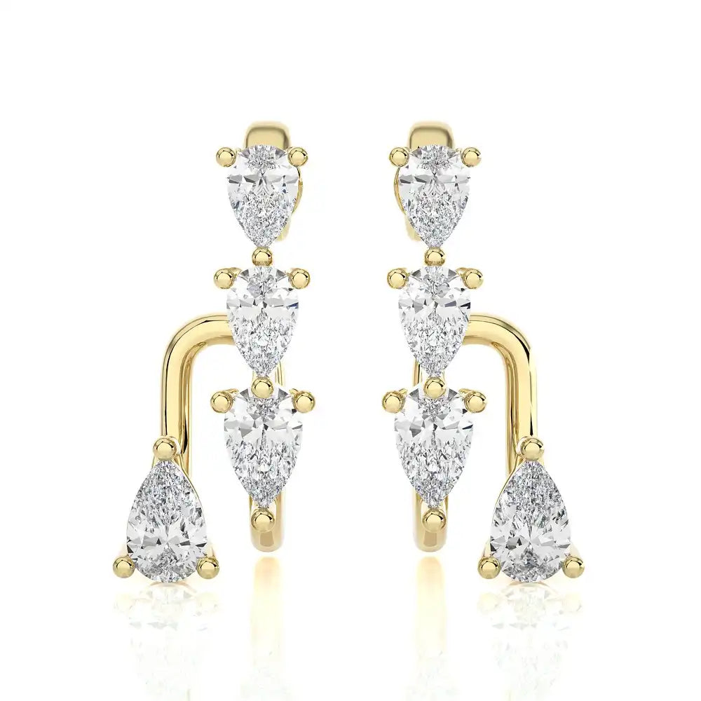 5/8 CTW Pear-Shape Diamond Huggie Earring.