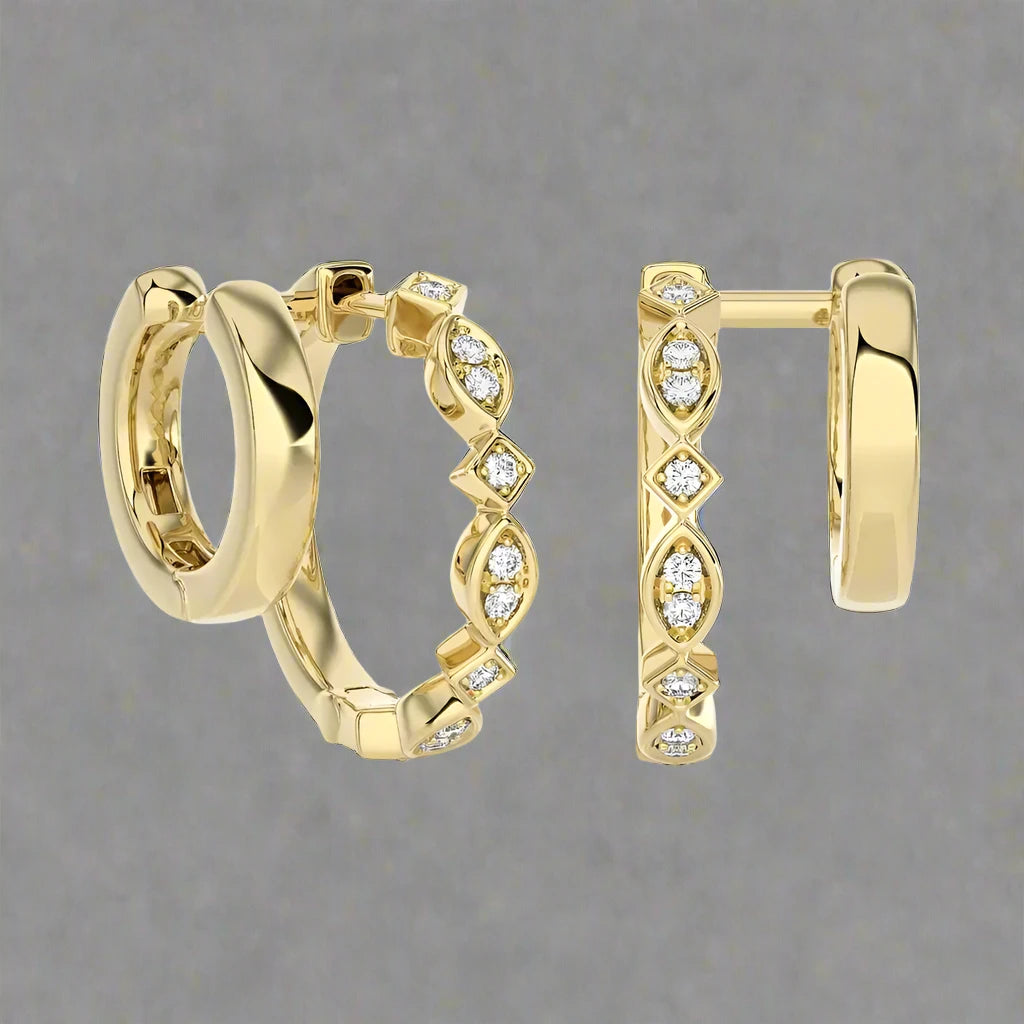 1/10 CTW Double Huggie Style Trendy Earring