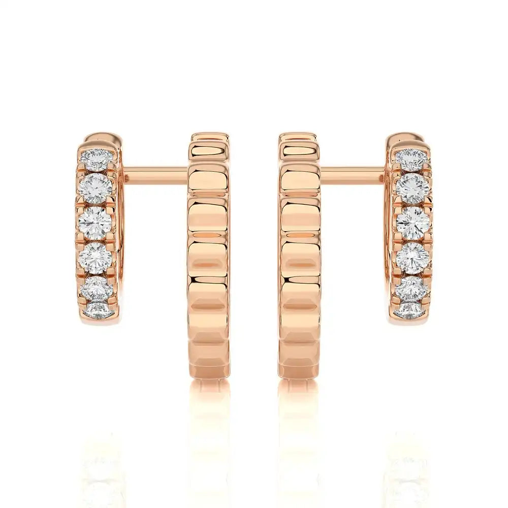 1/4 CTW Diamond Chic Luxurious Huggie Earrings