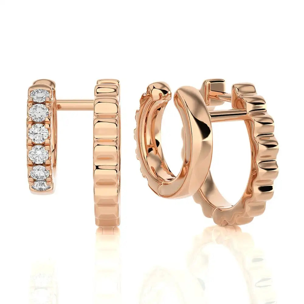 1/4 CTW Diamond Chic Luxurious Huggie Earrings