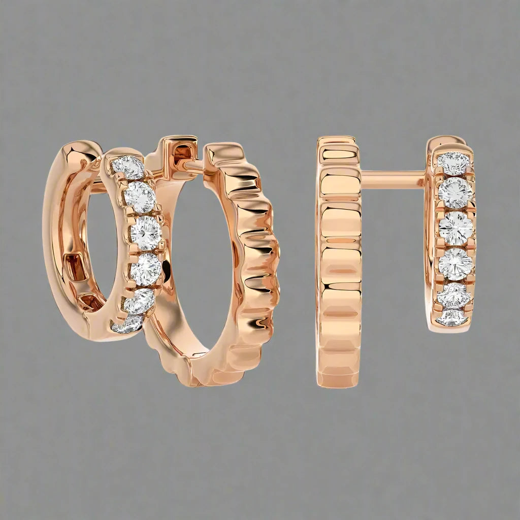 1/4 CTW Diamond Chic Luxurious Huggie Earrings