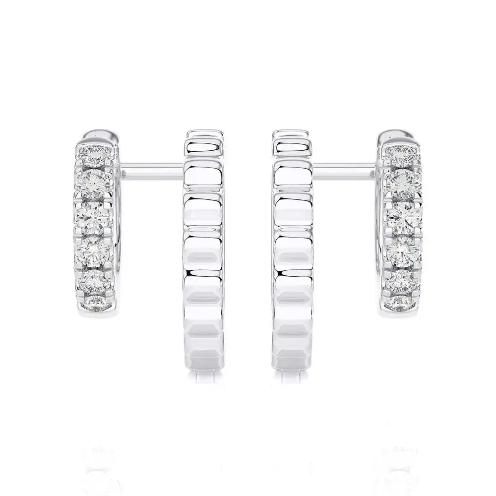 1/4 CTW Diamond Chic Luxurious Huggie Earrings