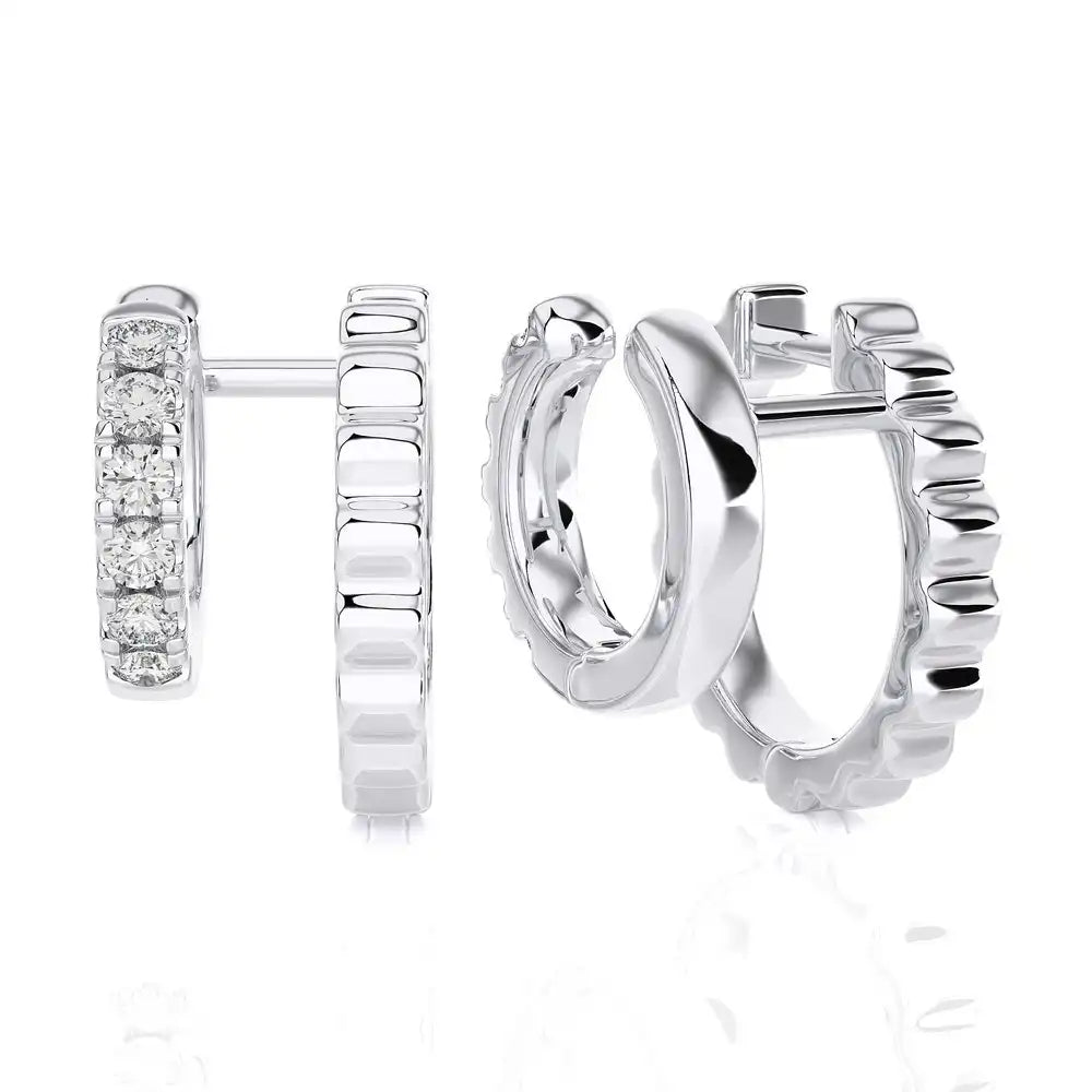 1/4 CTW Diamond Chic Luxurious Huggie Earrings