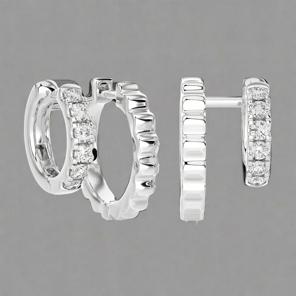 1/4 CTW Diamond Chic Luxurious Huggie Earrings