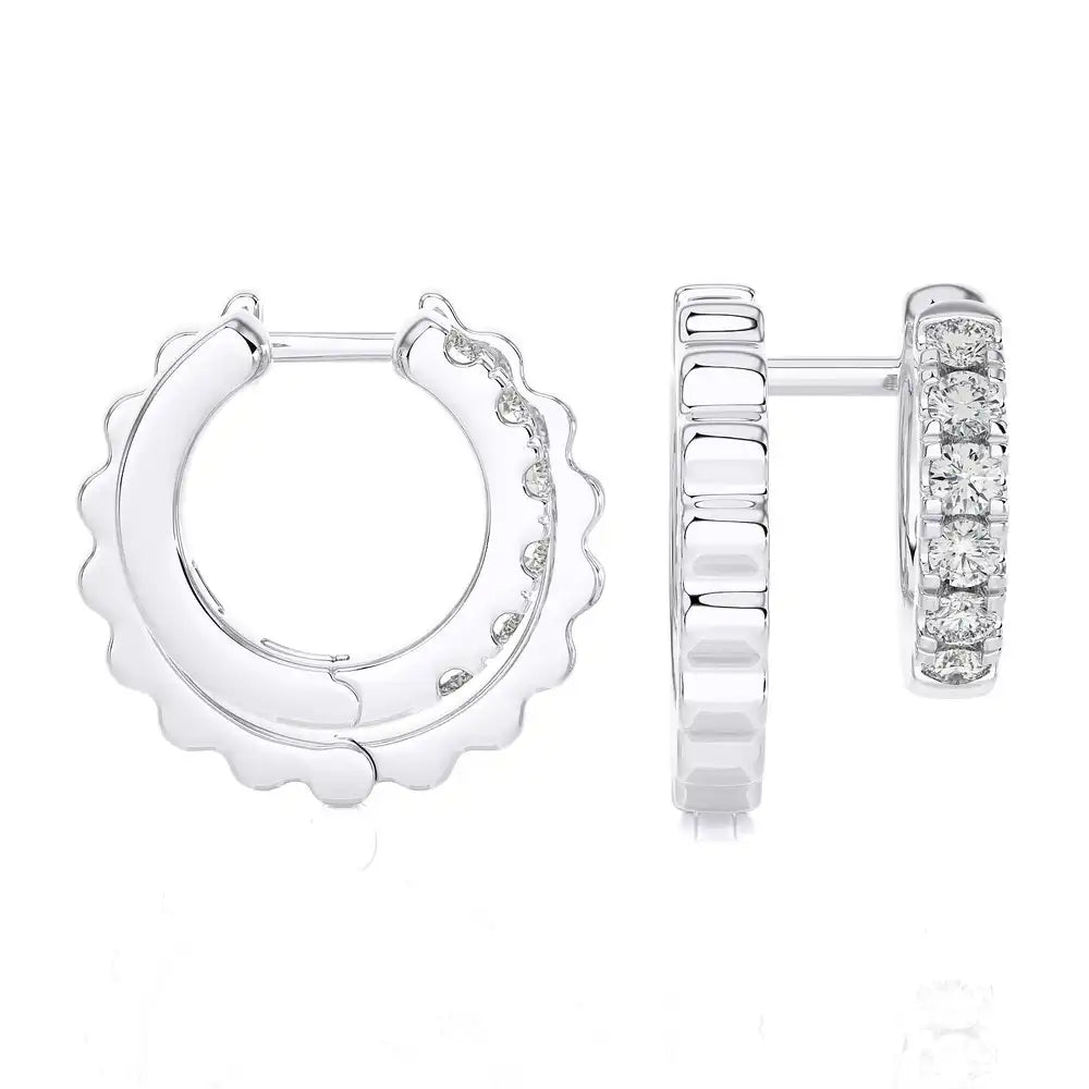 1/4 CTW Diamond Chic Luxurious Huggie Earrings