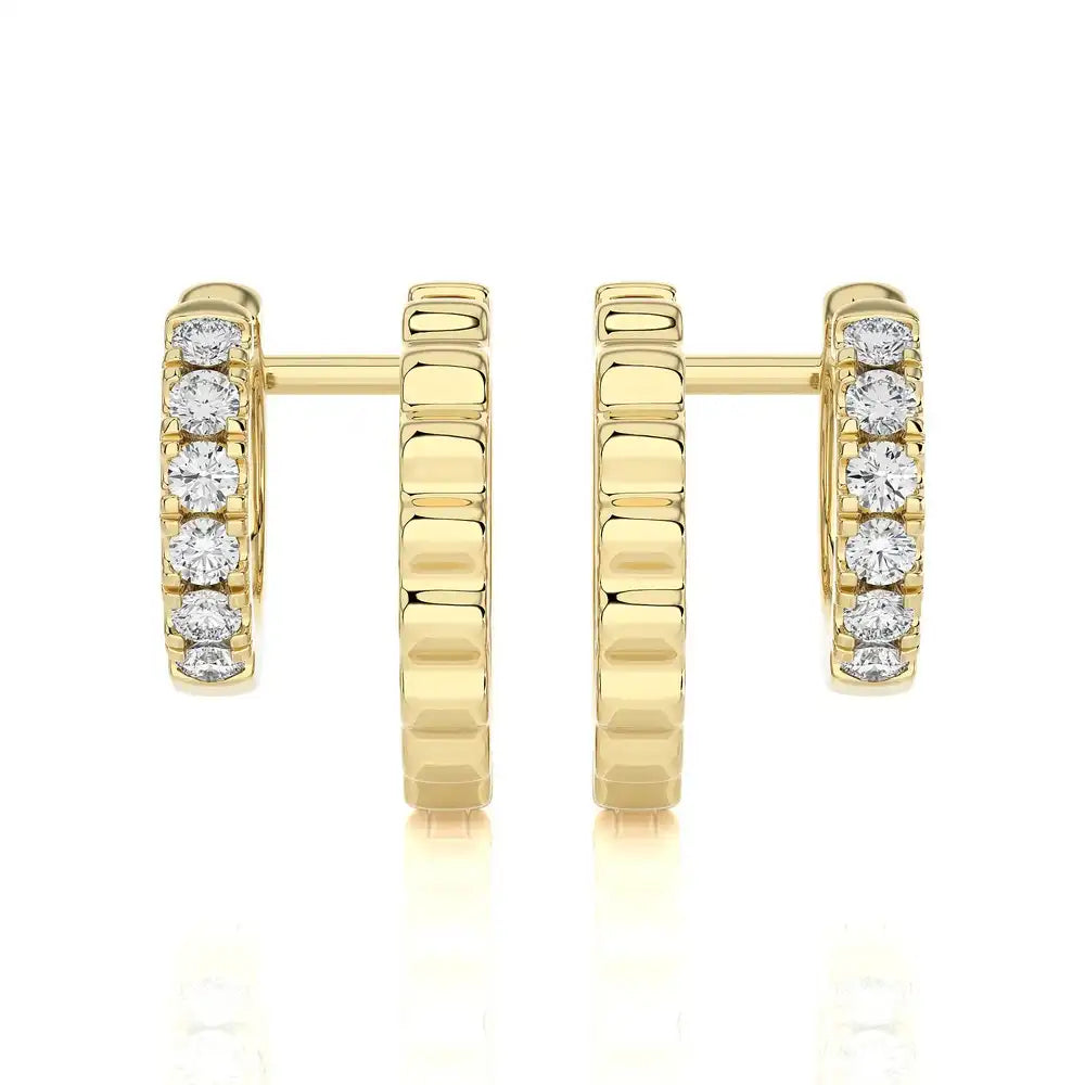 1/4 CTW Diamond Chic Luxurious Huggie Earrings