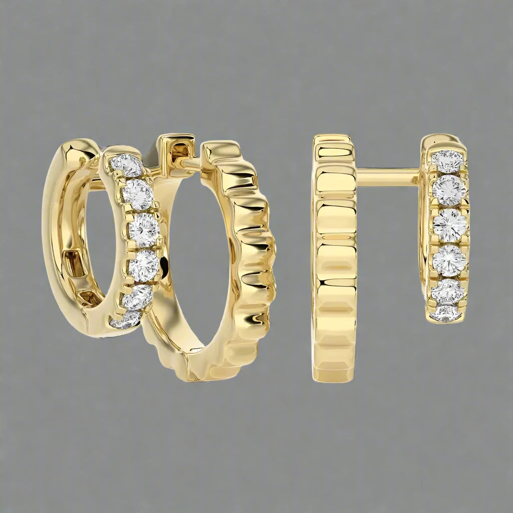 1/4 CTW Diamond Chic Luxurious Huggie Earrings