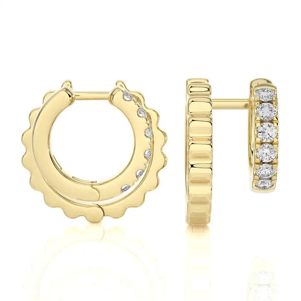 1/4 CTW Diamond Chic Luxurious Huggie Earrings