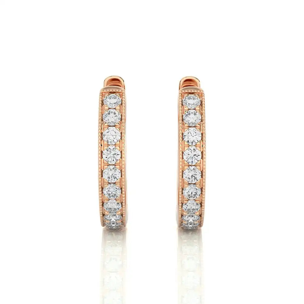 1/3 CTW Pave Set Classic Huggie Earrings