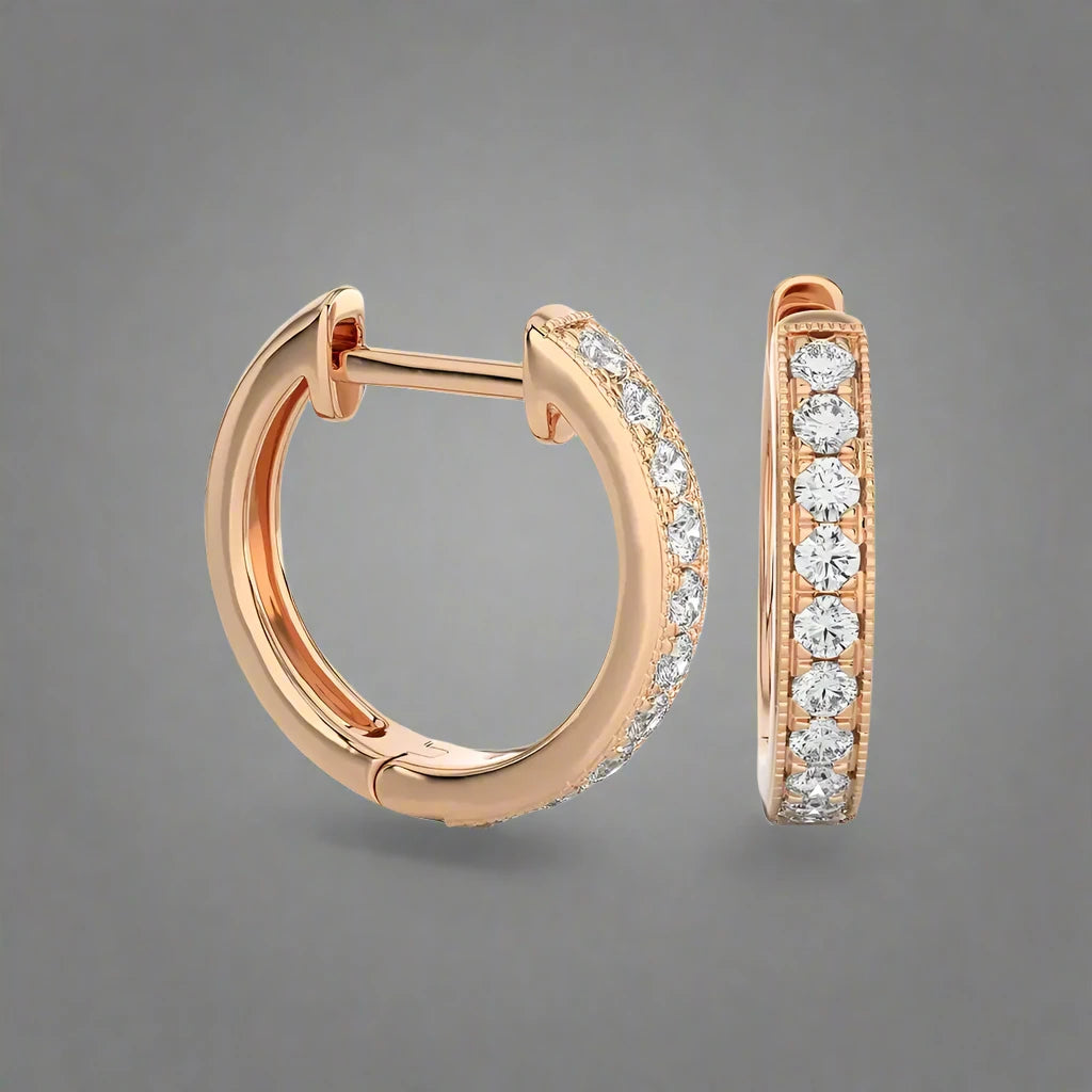 1/3 CTW Pave Set Classic Huggie Earrings