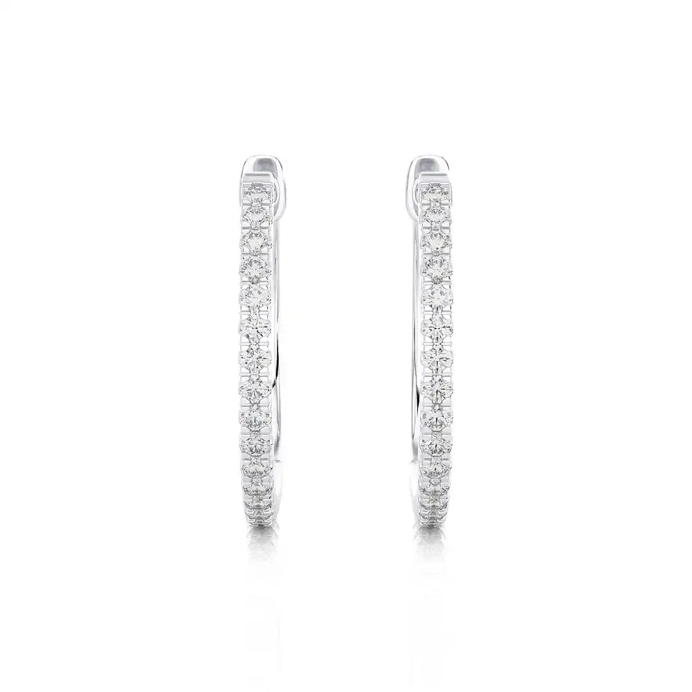 1/4 CTW Classic Elegance Hoop Earrings