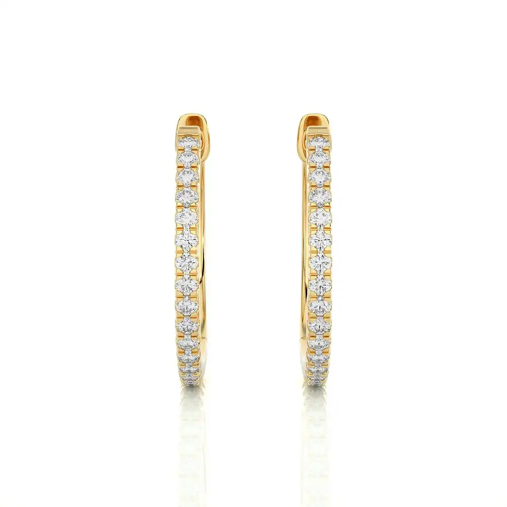 1/4 CTW Classic Elegance Hoop Earrings