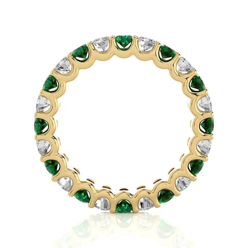 2-1/8 CTW Diamond & Emerald Stunning Full Eternity Ring