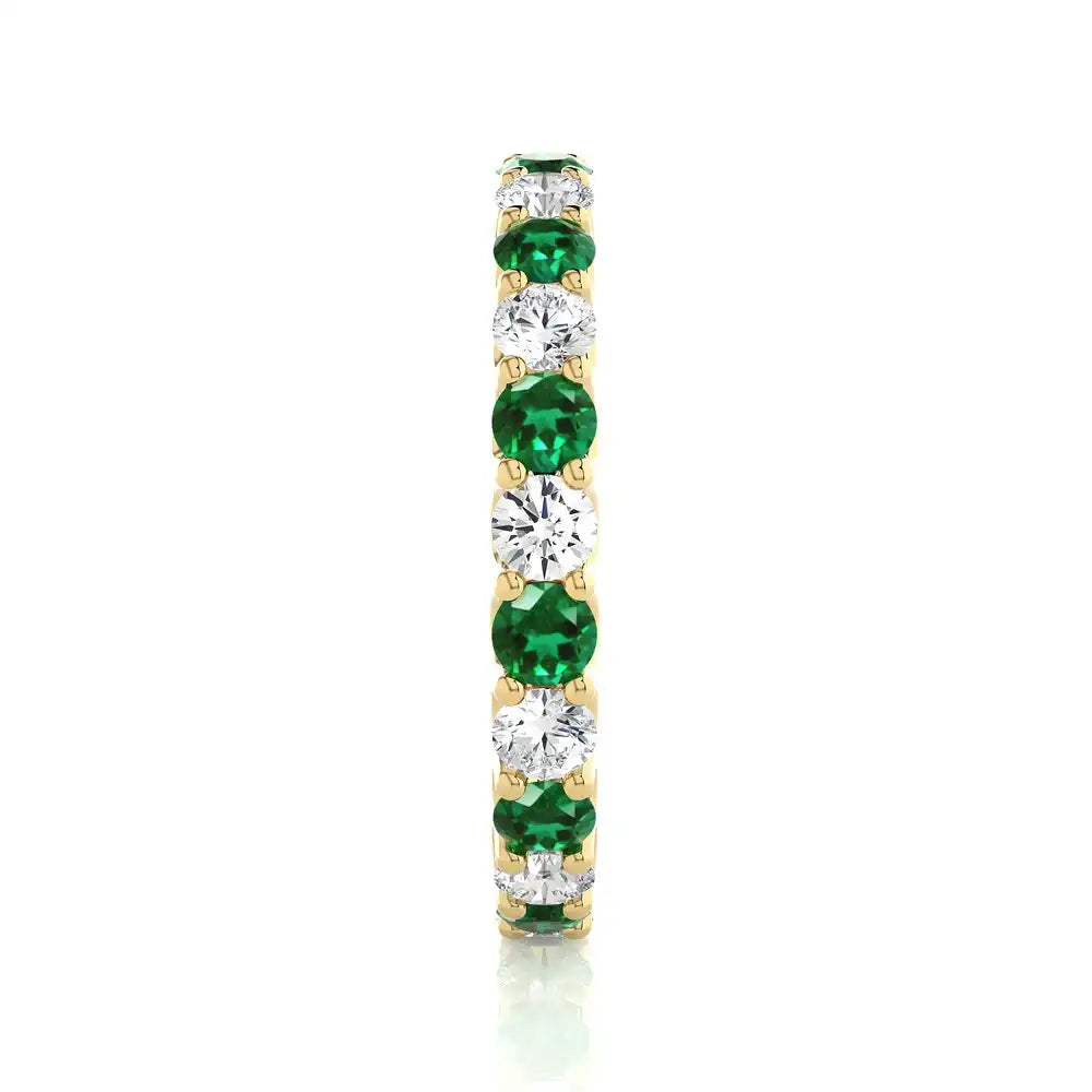 2-1/8 CTW Diamond & Emerald Stunning Full Eternity Ring