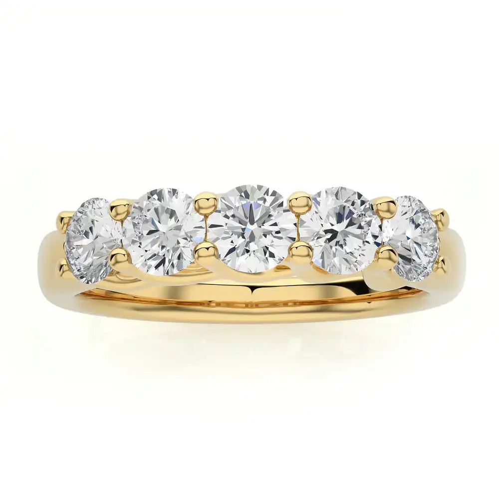 1 CTW 5-Stone Round Diamond Stackable Wedding Band Ring