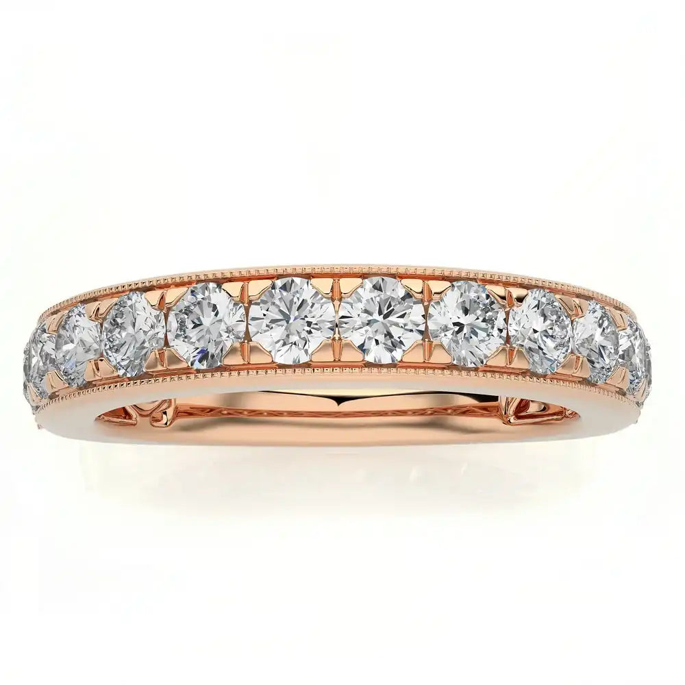 1 CTW Elegant Pave Wedding Band Stackable Ring