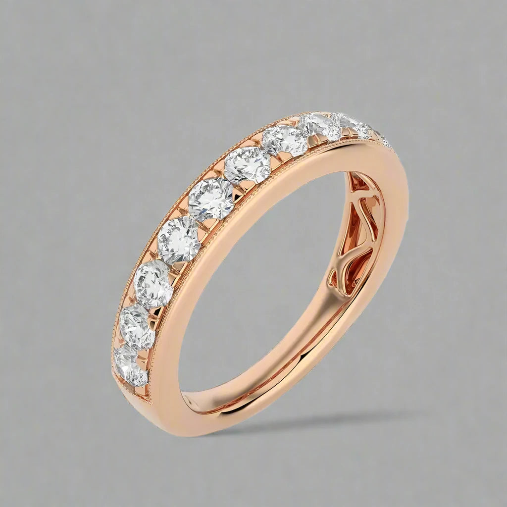 1 CTW Elegant Pave Wedding Band Stackable Ring