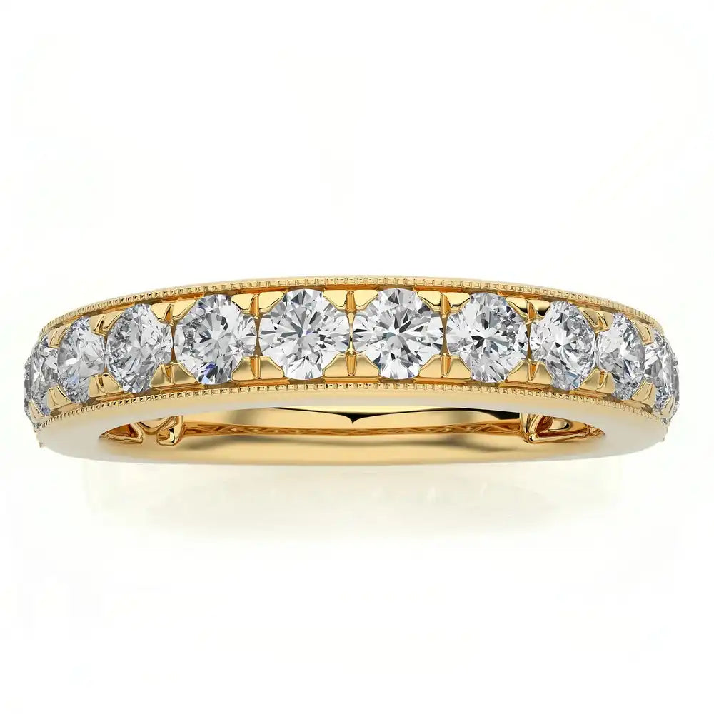 1 CTW Elegant Pave Wedding Band Stackable Ring