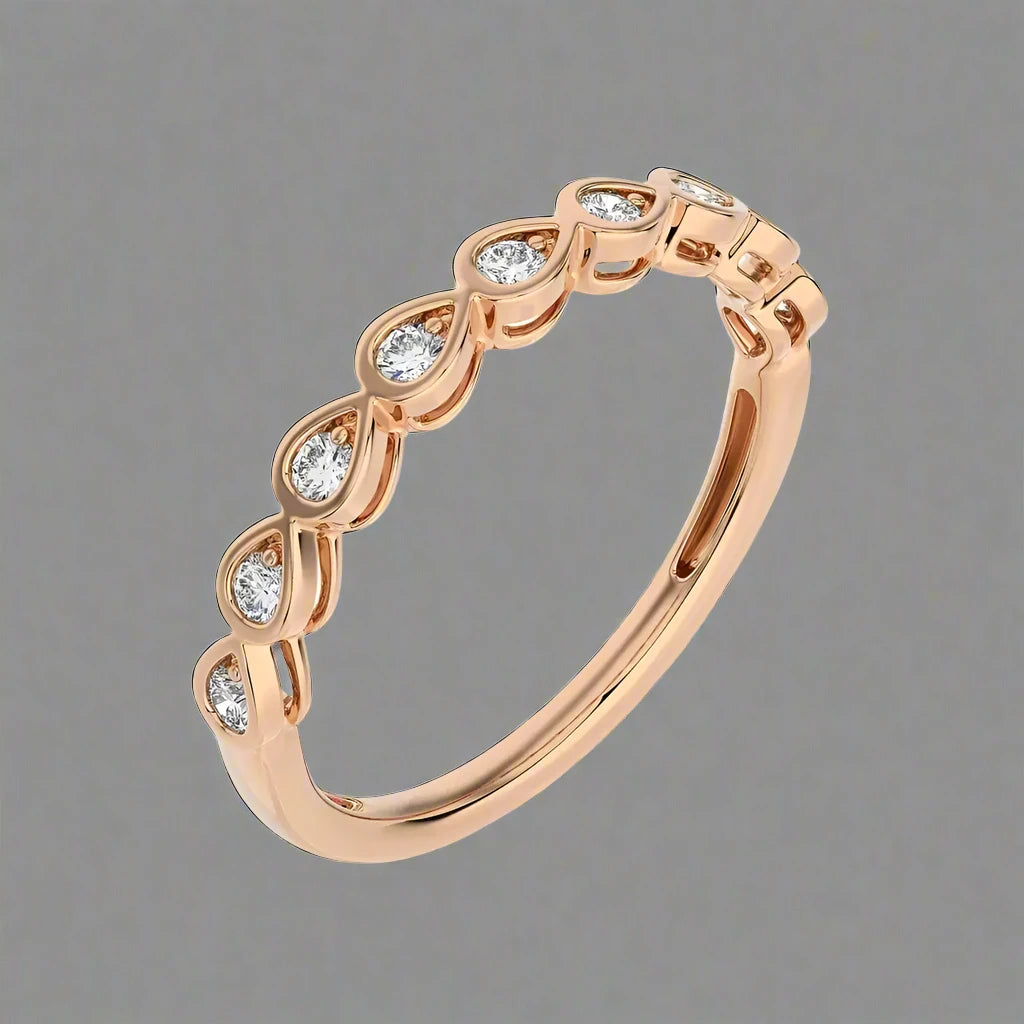 1/5 CTW Diamond Pear-Shaped Stackable Band Ring