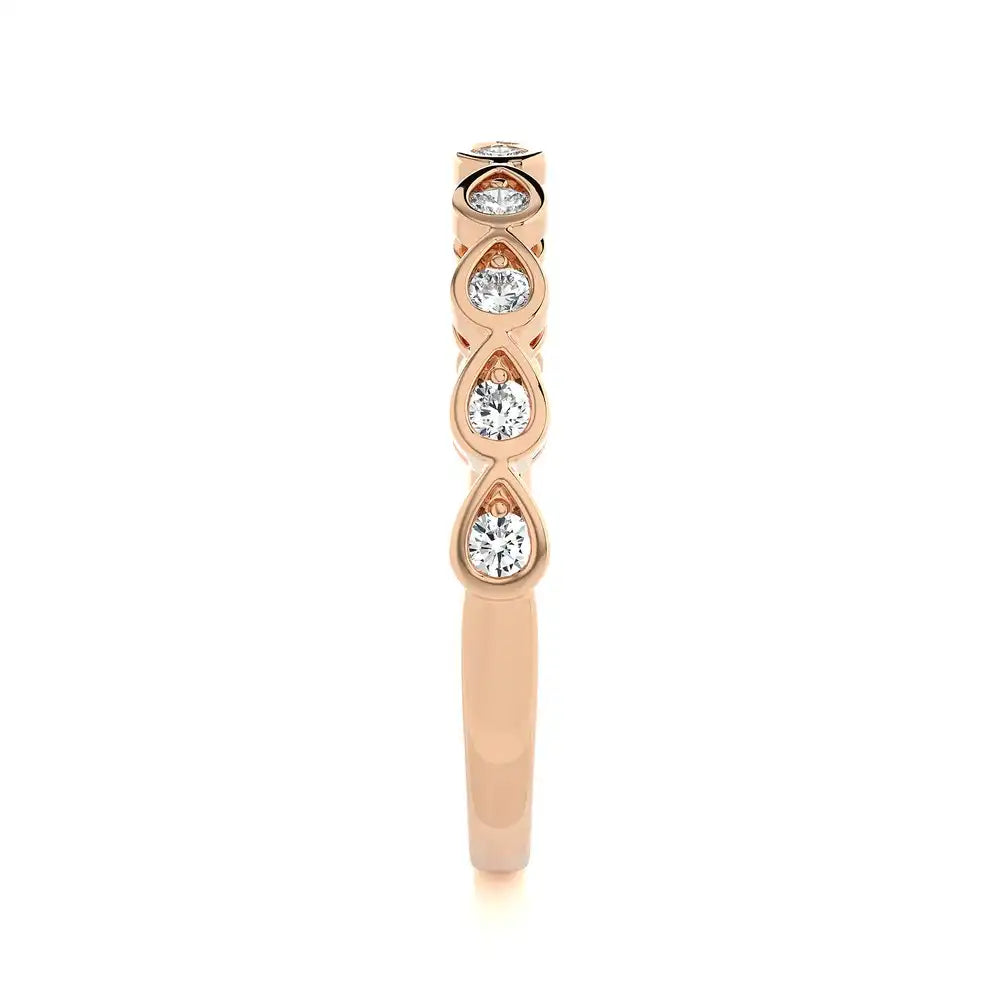 1/5 CTW Diamond Pear-Shaped Stackable Band Ring