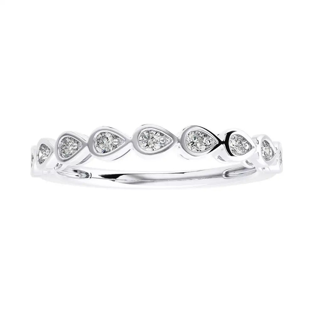 1/5 CTW Diamond Pear-Shaped Stackable Band Ring