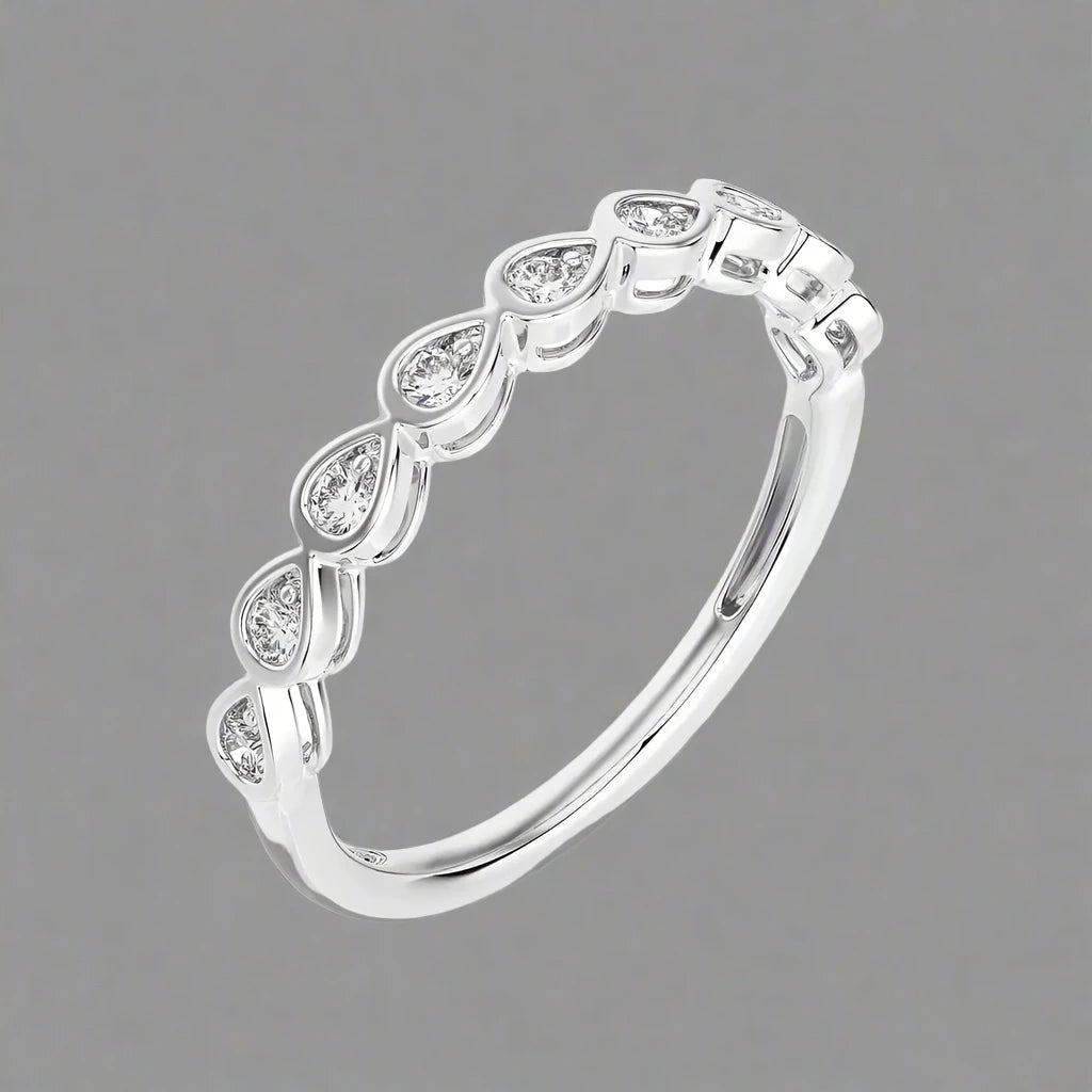 1/5 CTW Diamond Pear-Shaped Stackable Band Ring