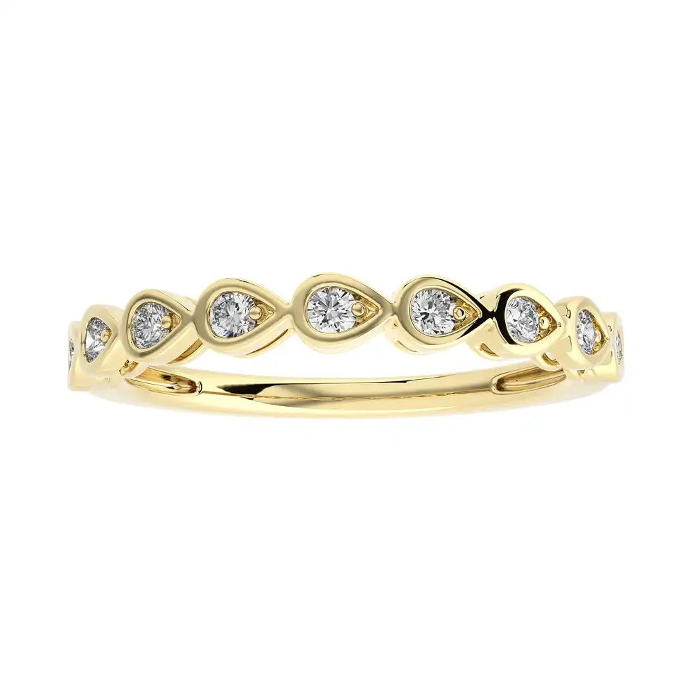 1/5 CTW Diamond Pear-Shaped Stackable Band Ring