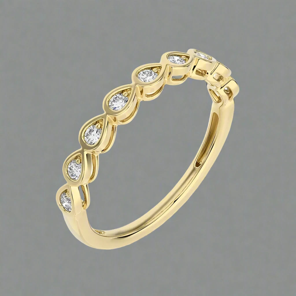 1/5 CTW Diamond Pear-Shaped Stackable Band Ring