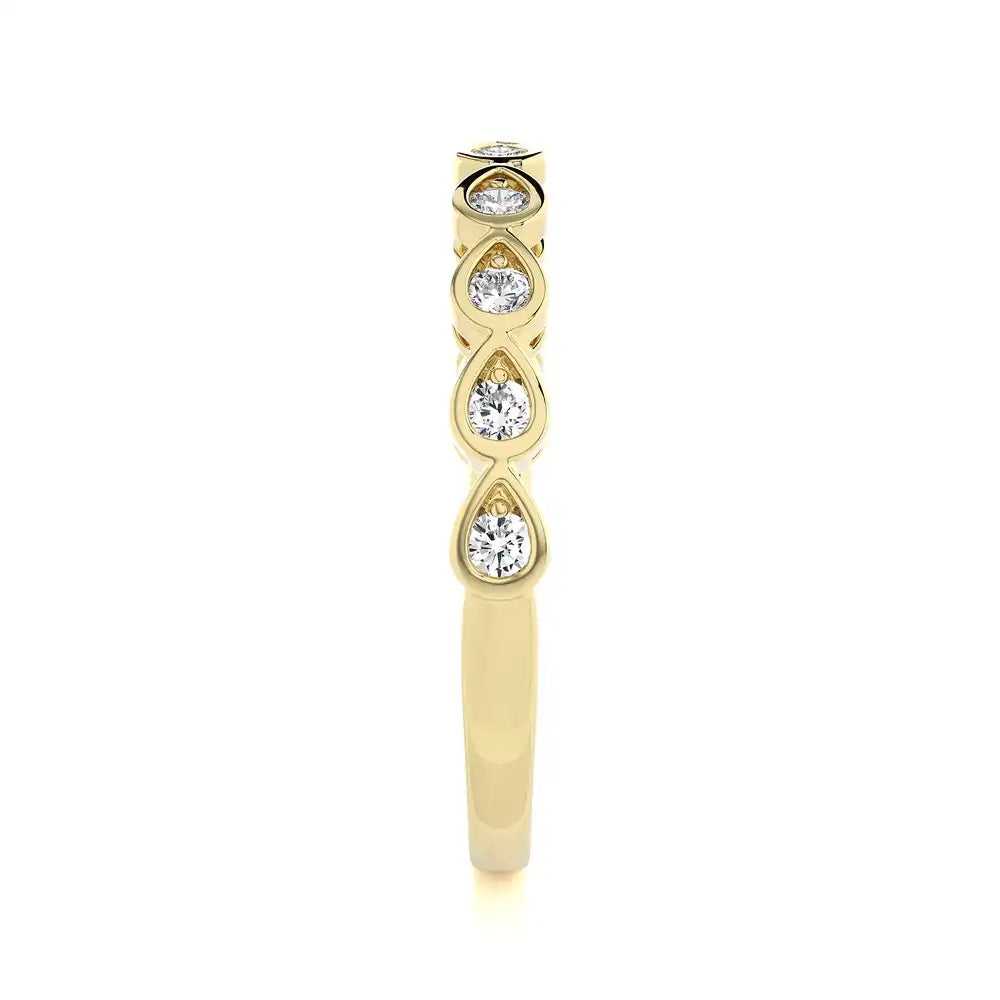 1/5 CTW Diamond Pear-Shaped Stackable Band Ring