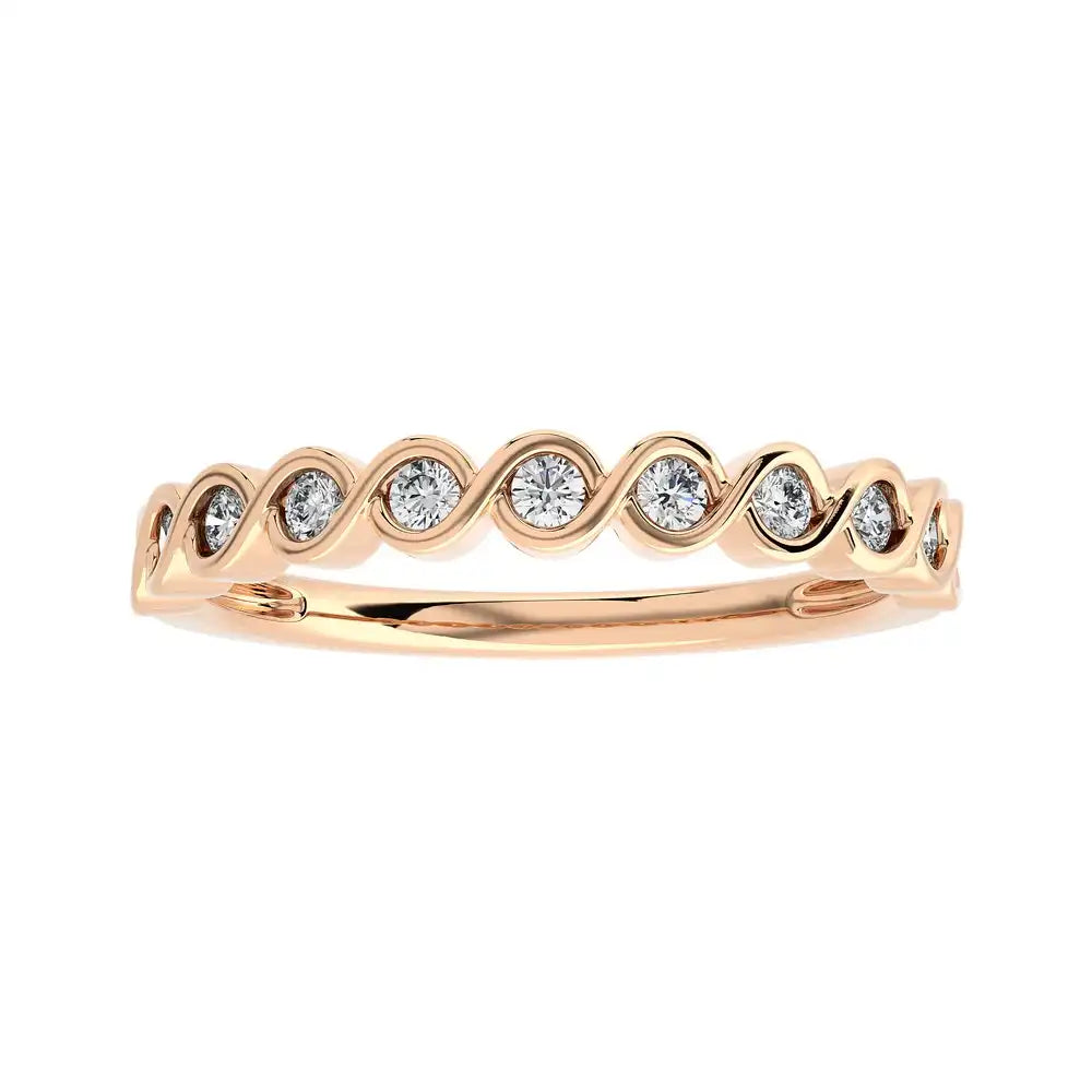 1/4 CTW Infinity Wave Classic Stackable Band Ring