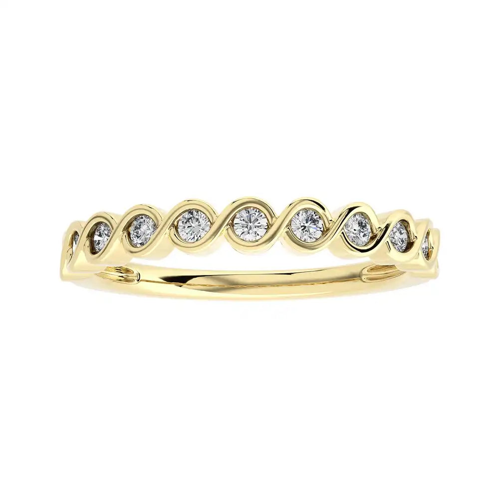 1/4 CTW Infinity Wave Classic Stackable Band Ring