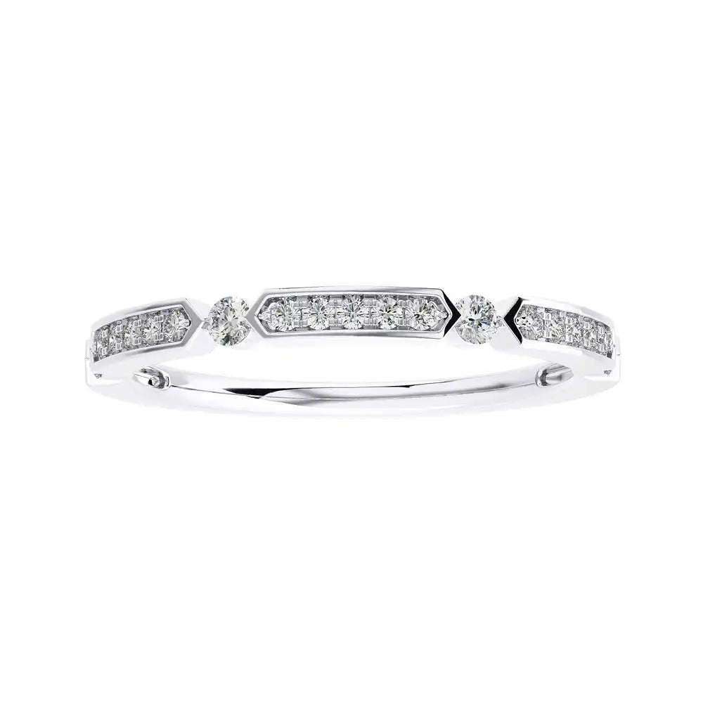 1/5 CTW Pave-set Diamond Subtle Half Eternity Ring