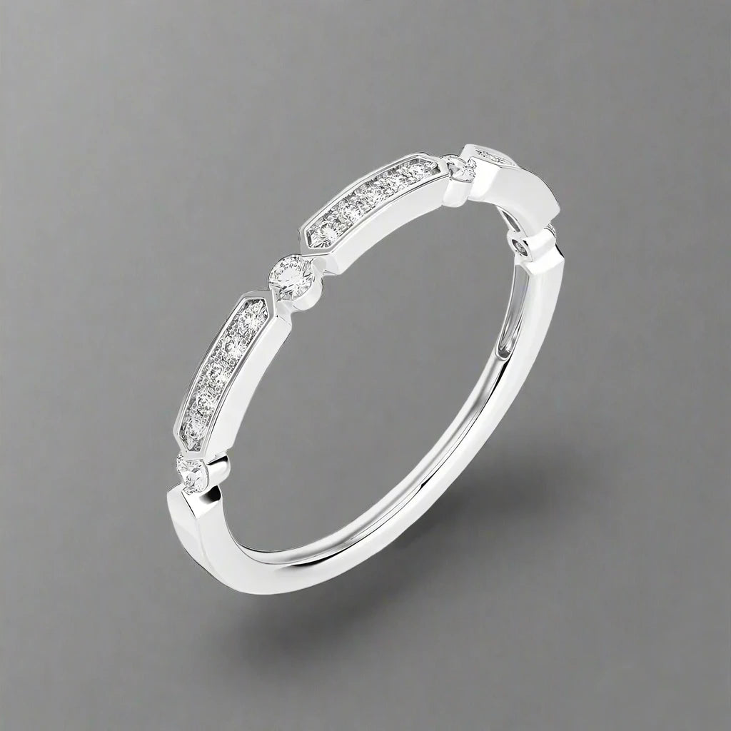 1/5 CTW Pave-set Diamond Subtle Half Eternity Ring