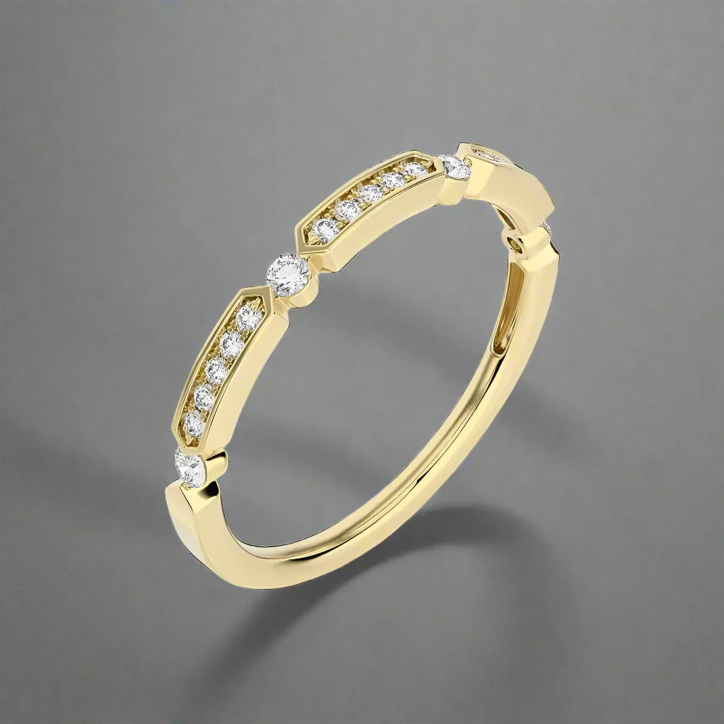 1/5 CTW Pave-set Diamond Subtle Half Eternity Ring