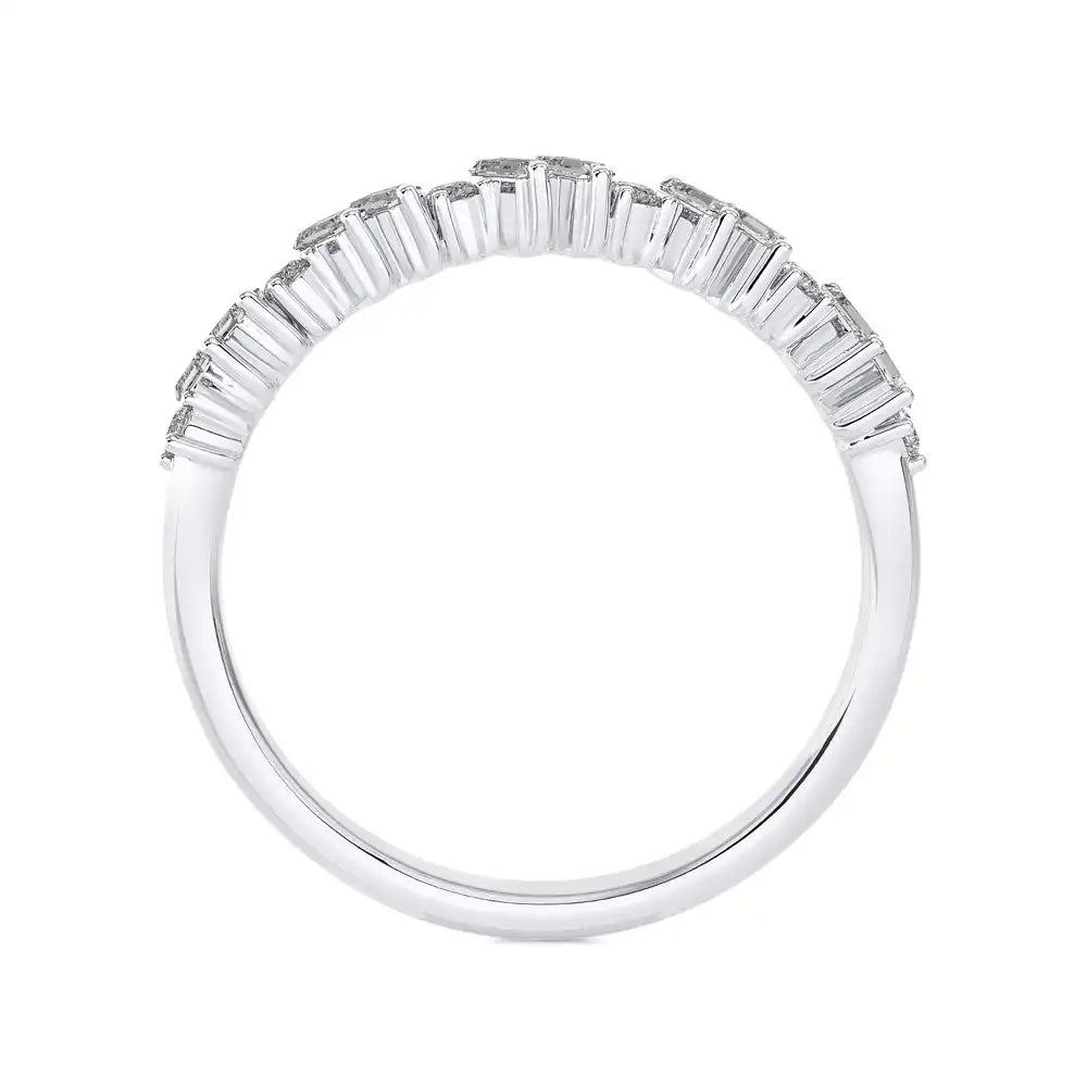 1/3 CTW Elegant Half Eternity Band Ring featuring Baguette Diamonds