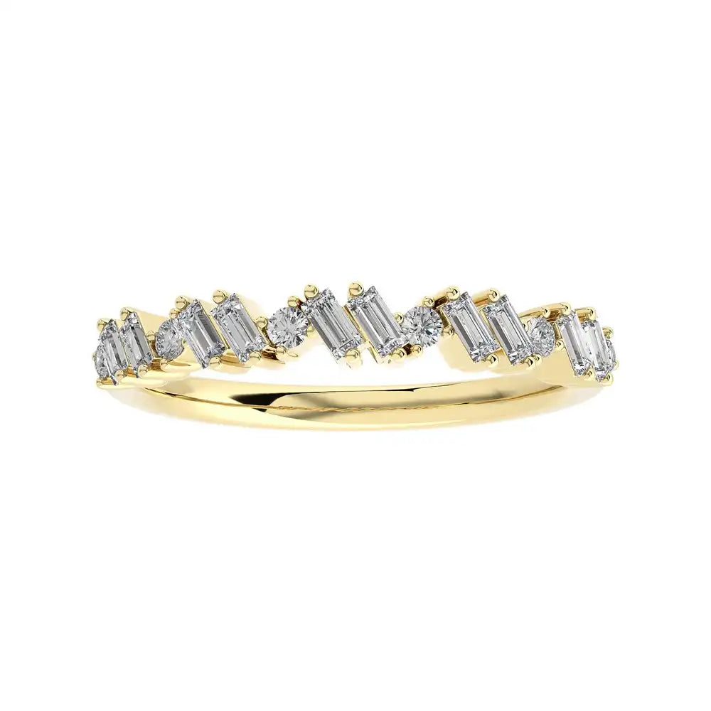 1/3 CTW Elegant Half Eternity Band Ring featuring Baguette Diamonds