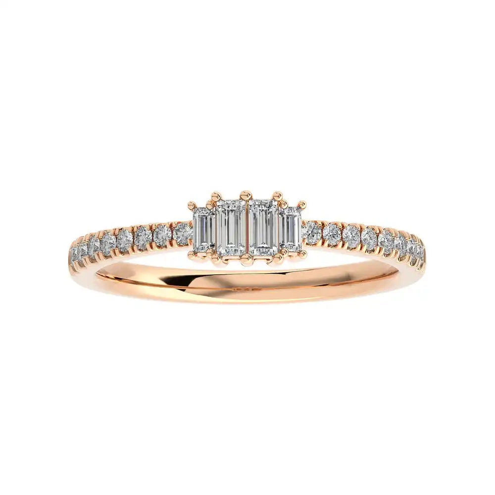 1/4 CTW Stackable Ring with Pave Set Round and a tinge of Baguette Diamonds