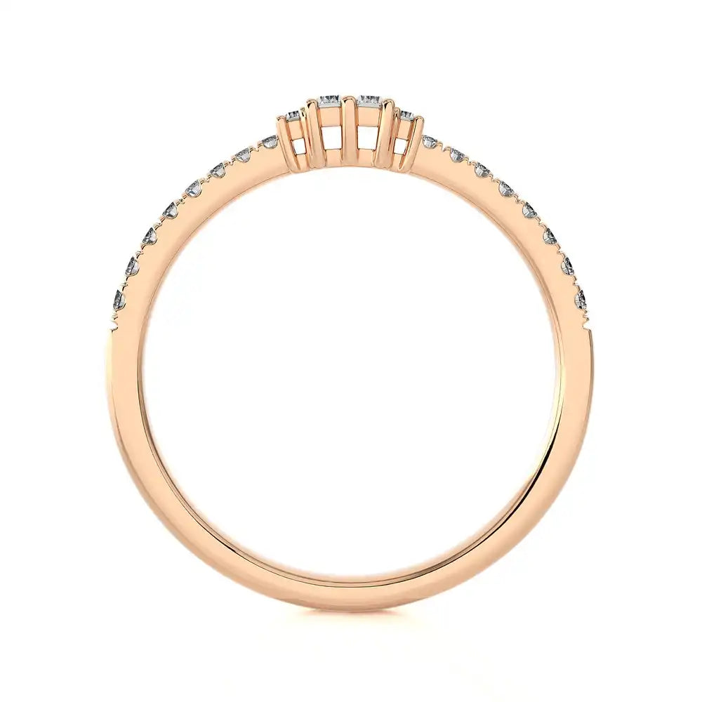 1/4 CTW Stackable Ring with Pave Set Round and a tinge of Baguette Diamonds