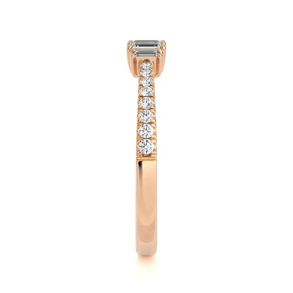 1/4 CTW Stackable Ring with Pave Set Round and a tinge of Baguette Diamonds