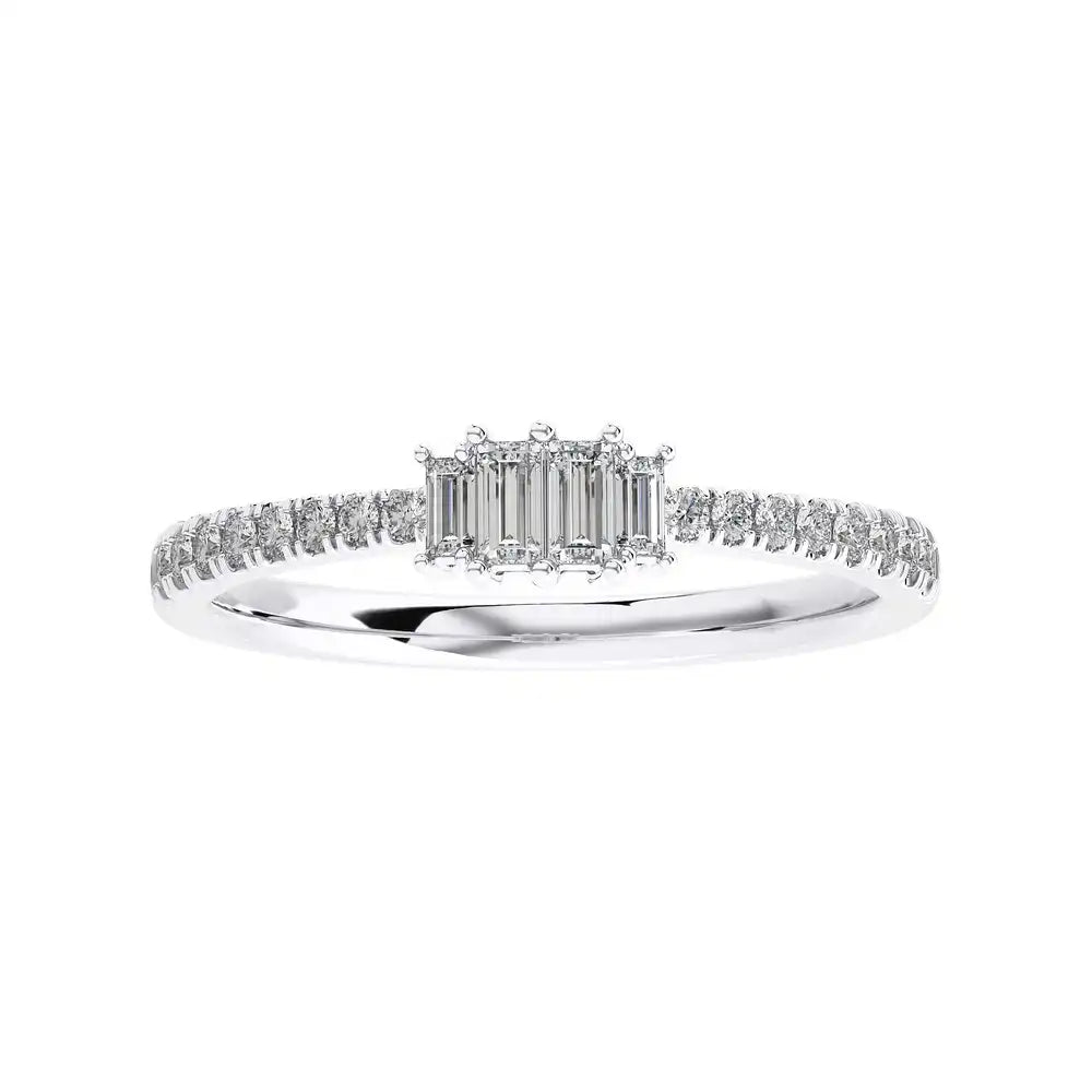 1/4 CTW Stackable Ring with Pave Set Round and a tinge of Baguette Diamonds