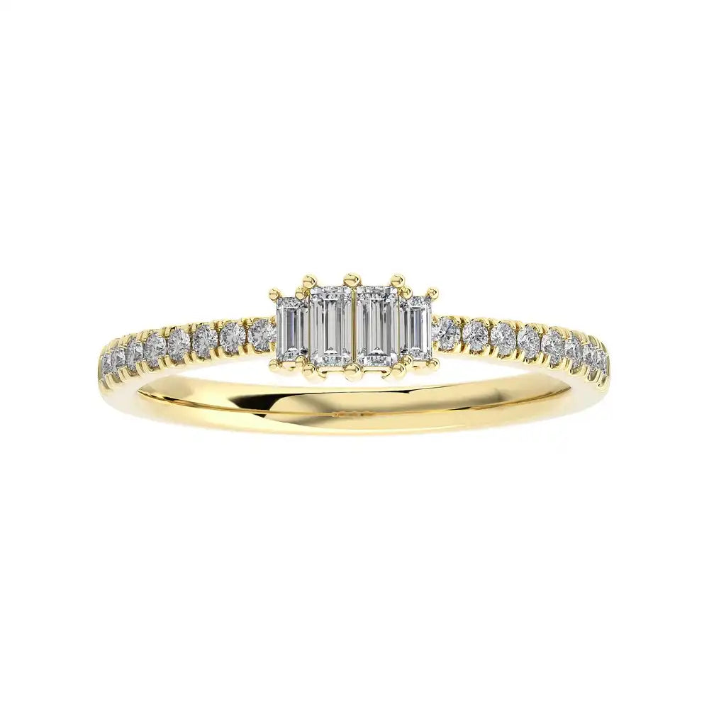 1/4 CTW Stackable Ring with Pave Set Round and a tinge of Baguette Diamonds