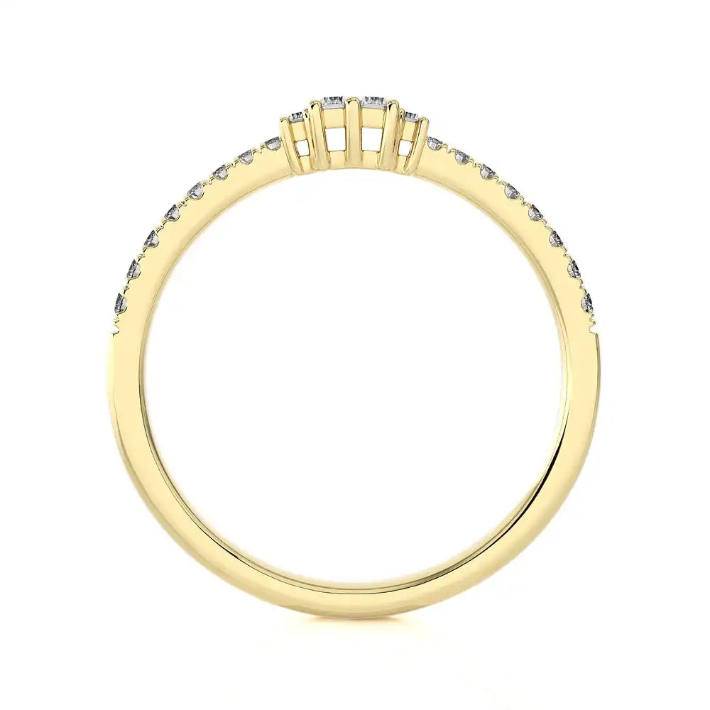 1/4 CTW Stackable Ring with Pave Set Round and a tinge of Baguette Diamonds