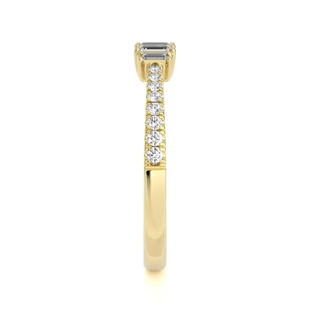 1/4 CTW Stackable Ring with Pave Set Round and a tinge of Baguette Diamonds